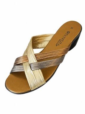 Patrizia by Spring Step “Apricot” Slide Sandals EU 37 / US 6.5 Tricolor Metallic